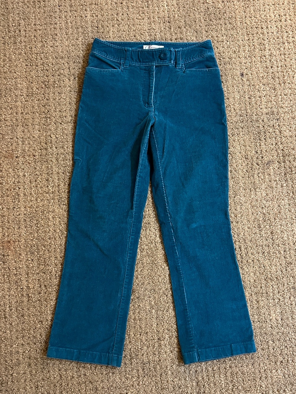 Blue Corduroy Straight Leg Pants